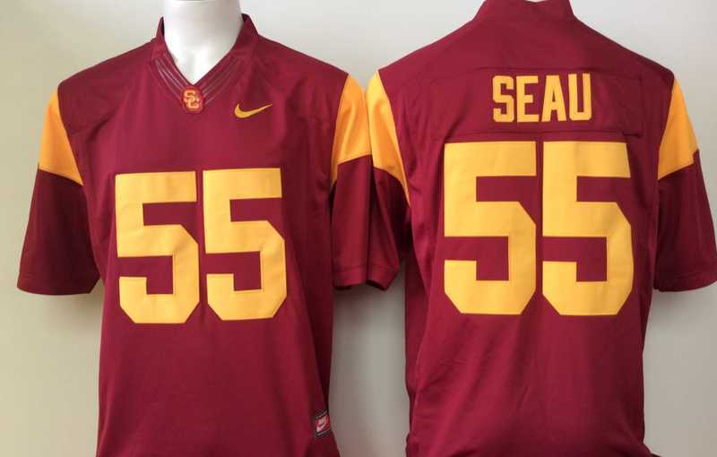 USC Trojans #55 Junior Seau Marron College Football Jersey